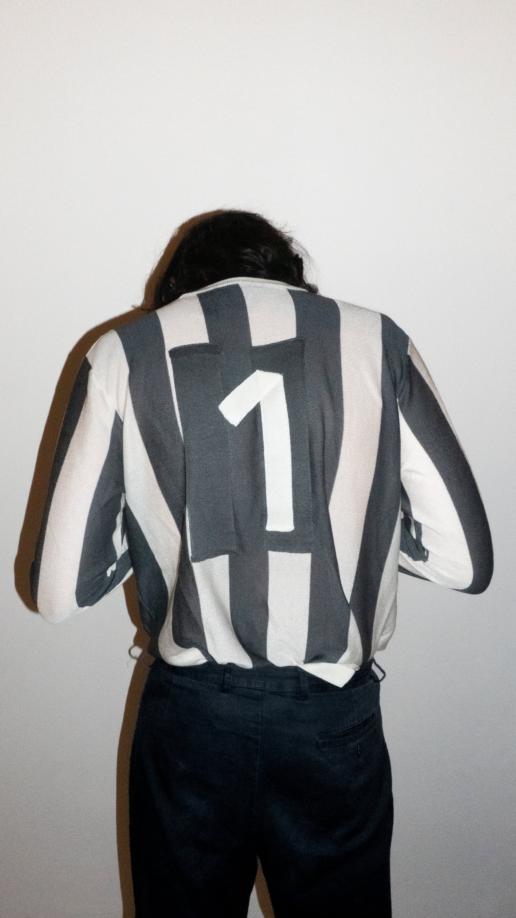 Ivory/London Grey Striped Rival Long Sleeve