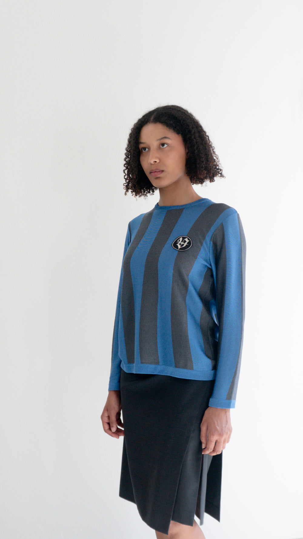 Blue/London Grey Striped Rival Long Sleeve