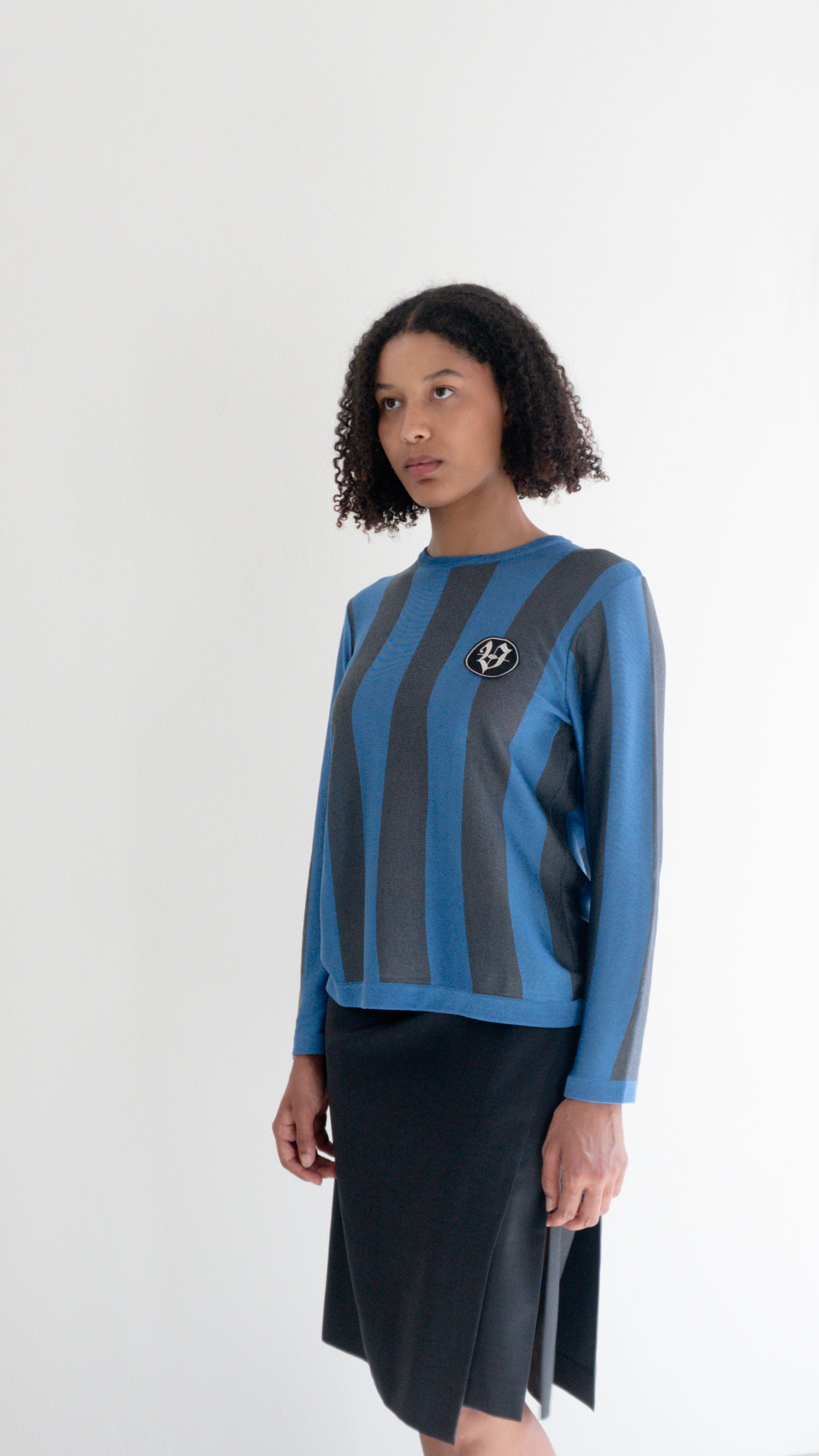 Blue/London Grey Striped Rival Long Sleeve