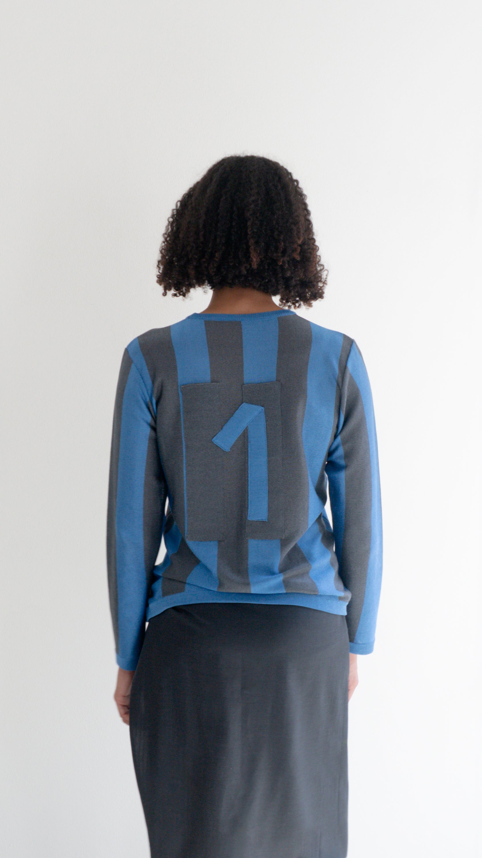 Blue/London Grey Striped Rival Long Sleeve